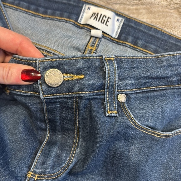 Paige Verdugo Ultra Skinny Jeans Sz 27 New Blue Distressed Denim ankle length - Picture 6 of 12